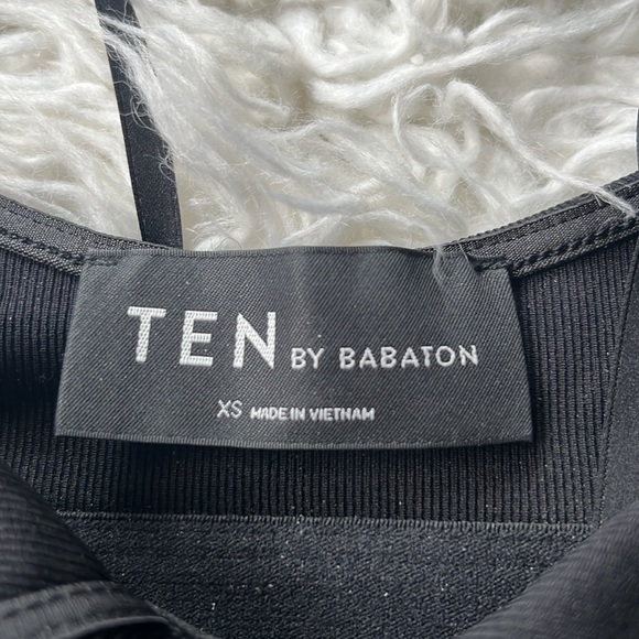 TEN by Babaton black dress cross straps halter size Odeon Dress xs - Picture 3 of 8